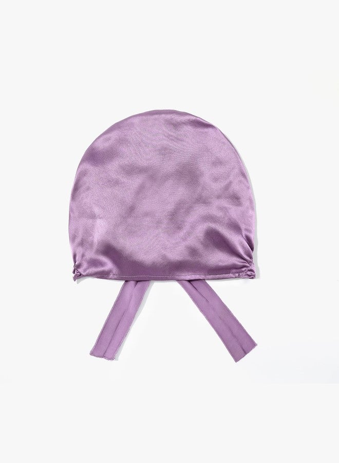 LilySilk Silk Bonnet for Sleeping Womens Sleep Cap 100% 19MM Mulberry Silk for Long Curly Hair Adjustable Stretchy Lavender - Image 2